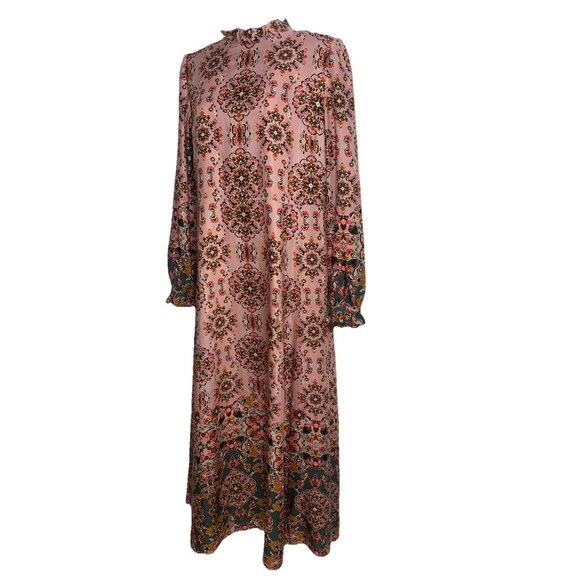 Boden Mariam Silk Maxi Dress Old Rose Intricate Tapestry Modest Church Women 4R - Picture 1 of 11